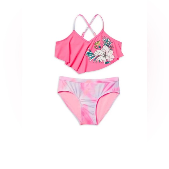 Girls 2 Piece Flounce Top Bikini - Picture 1 of 1